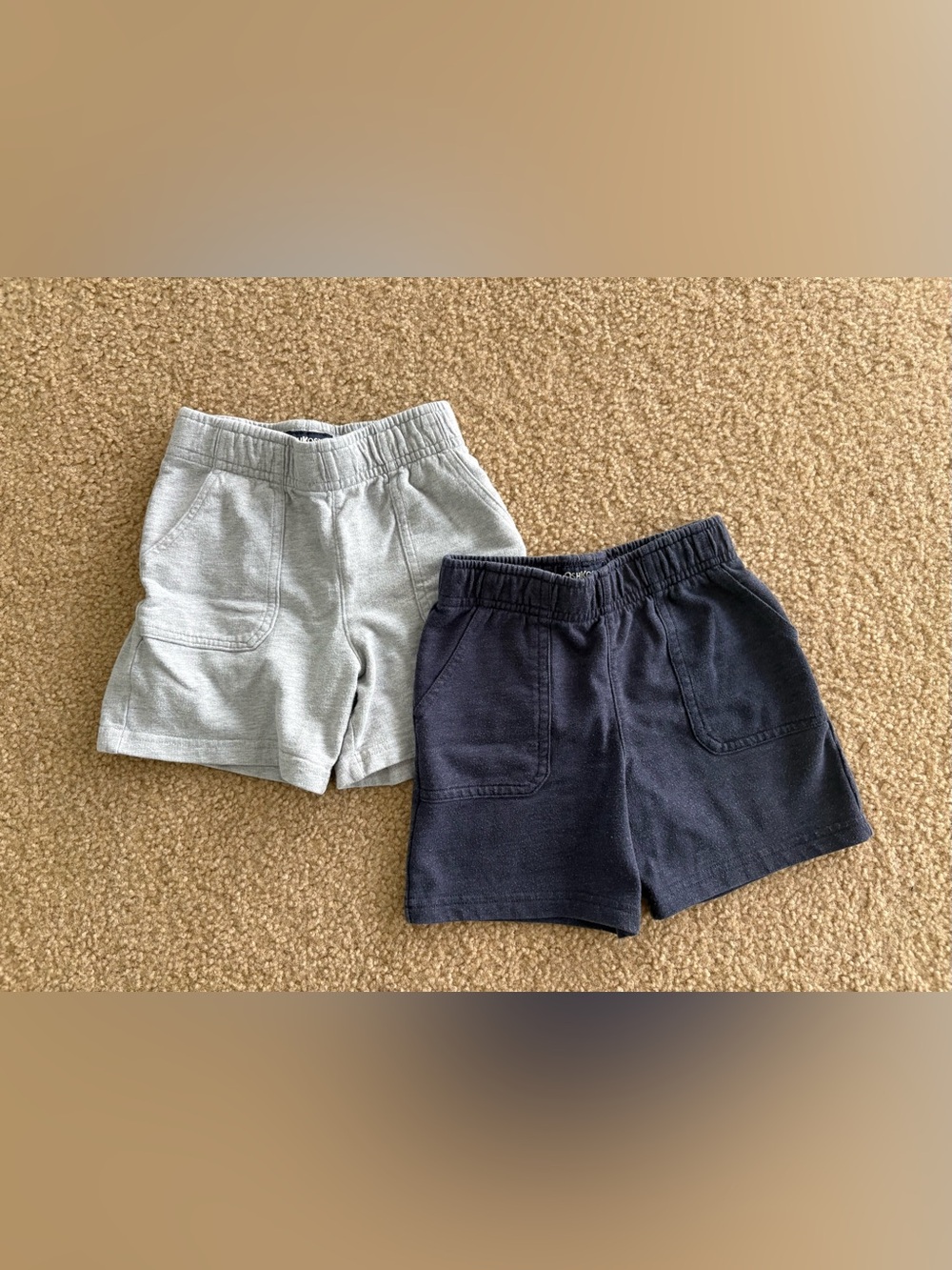 OshKosh B'gosh Light Gray and Navy Knit Shorts - 2-Pack